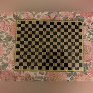 NWOT MacKenzie-Childs Courtly Check Glass Cutting Board - never used